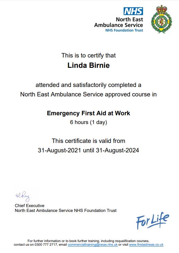 First Aid Certificate